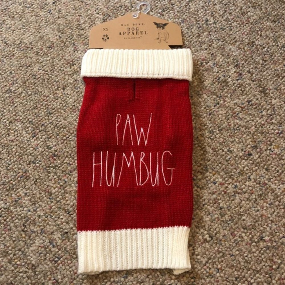 Rae Dunn PAW HUMBUG Holiday Dog Sweater